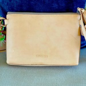 Tan leather Diego crossbody handbag.